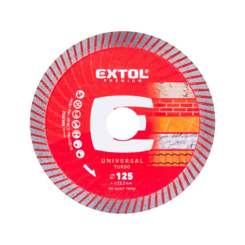 Extol Premium gyémántvágó TURBO gránit/kerámia 125×22,2×2,0mm (8803052)