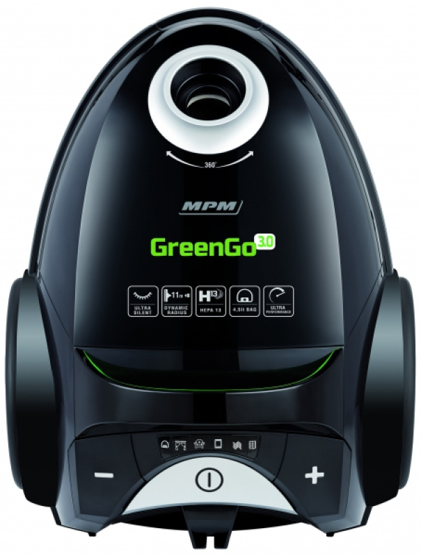 MPM Porszívó mikrofilteres zsákkal 750W LED-kijelző GreenGo 3.0 AAA kategória (MOD-28)