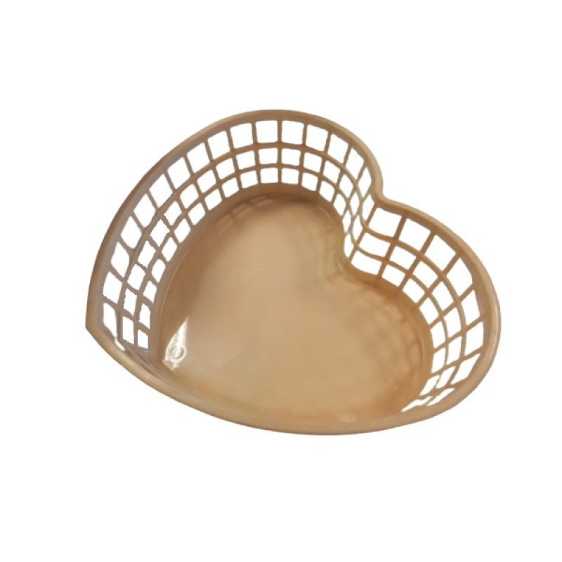 Szív alakú műanyagkosár közepes, vajszín (221)