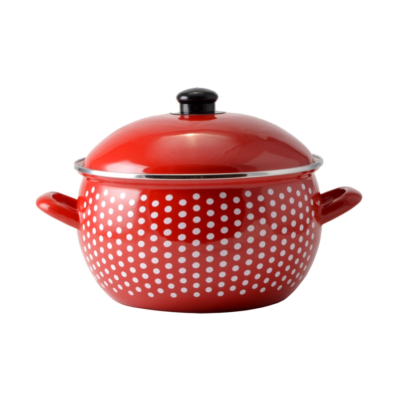 Perfect Home zománcozott lábas 24cm+fedő Pöttyös (15615)