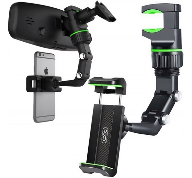 XO C107 autós tartó (visszapillantó tükörre, 360°, 60-100mm széles) FEKETE