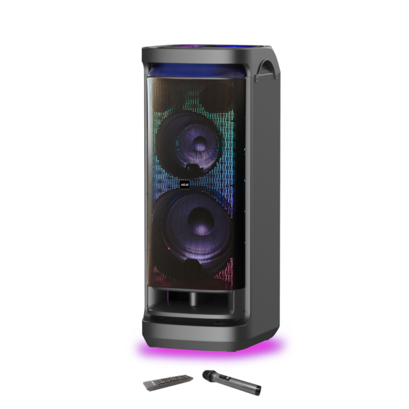 AKAI DJ aktív hangszóró beépített diszkó fényekkel, 600W (DJ-Y9L)