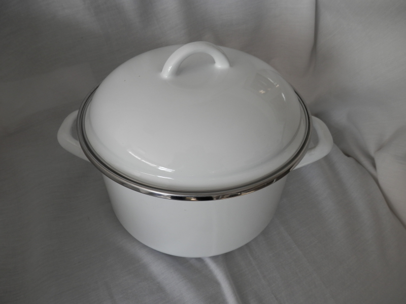 Bonyhádi Alice fazék fedővel, fehér 20 cm