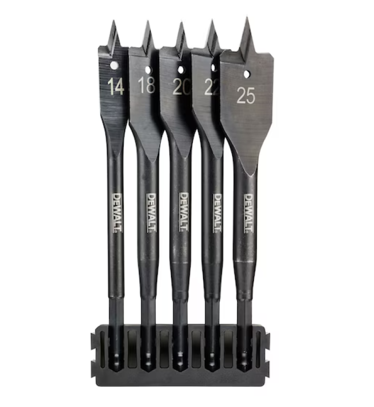 Dewalt hegytartó + lapos fafúró, 5 részes 14mm-25mm (DT70833-QZ)