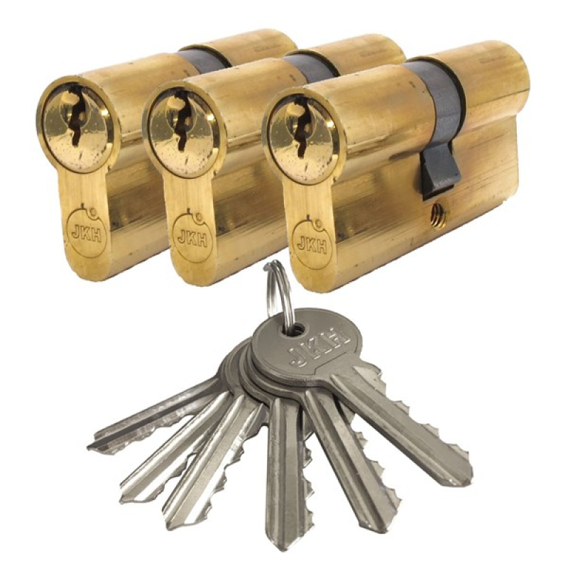 SB zárbetét 30/30mm 3db azonos zárlatú 6 kulcs réz (3986468)