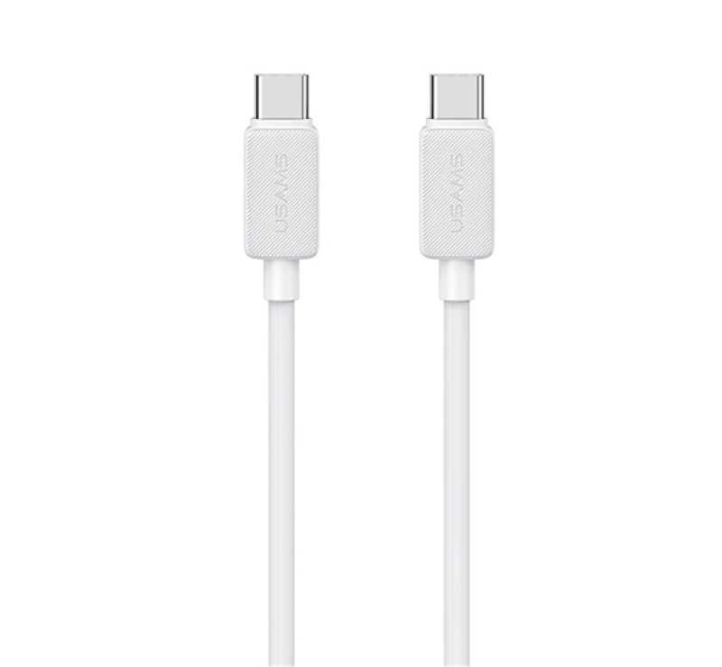 Usams KY adatkábel (Type-C - Type-C, 60W, PD gyorstöltő, 200cm) FEHÉR