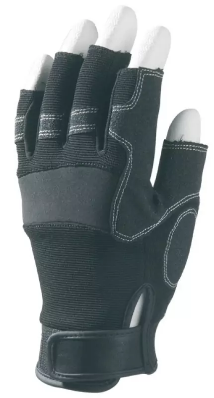 EP Bőrkesztyű,  Szintetikus/Fekete újjvég nélküli 8-as (988)