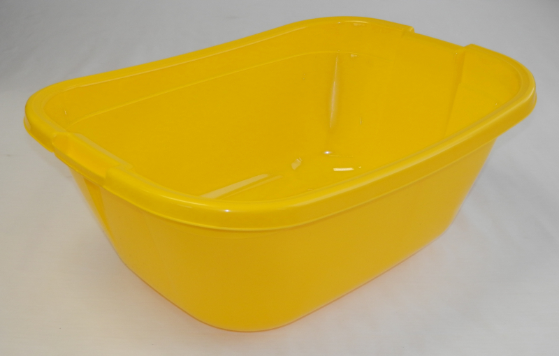 Lavór szögletes, műanyag,  30 l, sárga (1022)