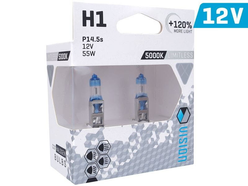 Vision izzók H1 12V 55W P14,5S U E4 + 120%, 2 db, sarkvidéki fehér CM58811