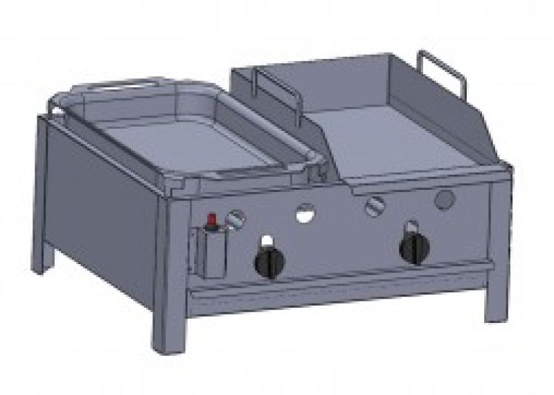 Kétégős asztali kombi készülék pecsenye-, és lapsütővel Földgáz üzemű (BGT-2.1 PLS)