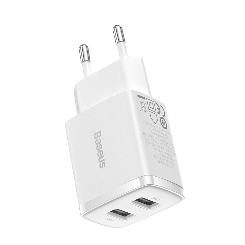 Baseus kompakt hálózati töltő adapter 10.5W, fehér (CCXJ010202)