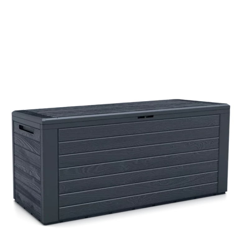 Kerti tároló láda műanyag Woodbox 190L antracit (16801)