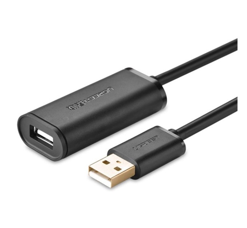 Ugreen US121 adatkábel hosszabbító (USB aljzat - USB, 10m) FEKETE