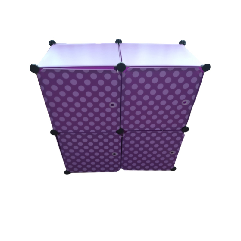 Variálható gyermek polc 4 ajtós Lila pöttyös (V020H4P)