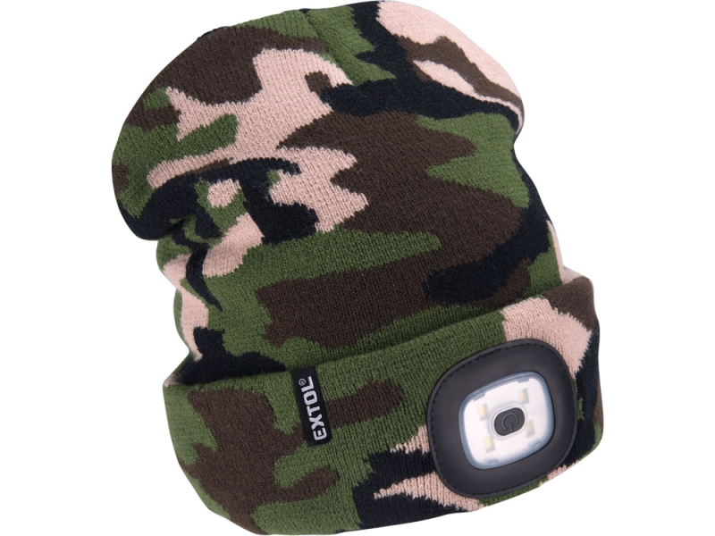 Extol Light kötött sapka, kivehető LED homloklámpával, 4 x 45 lumen (43464)
