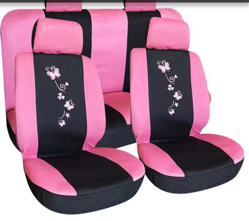 Üléshuzatt szett pillangó mintás, kormányvédővel, övpárnákkal UL-AG23001B/PINK (23001B)