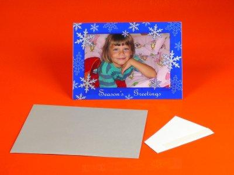 Shot2Go kék hópelyhes képeslap kitámasztóval, borítékkal, 10x15 fotóknak, 6db/csomag (S111)