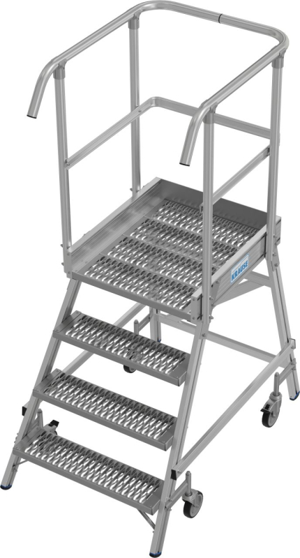 Krause Stabilo egy oldalon járható gurítható dobogó R13 profilrács lépcsőfokokkal, 1x4 (821263)