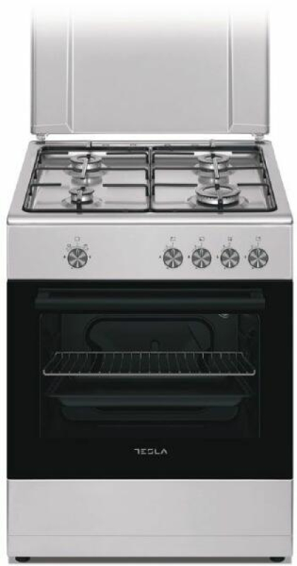 Tesla 4 égős gáztűzhely, inox (CG6400SX)