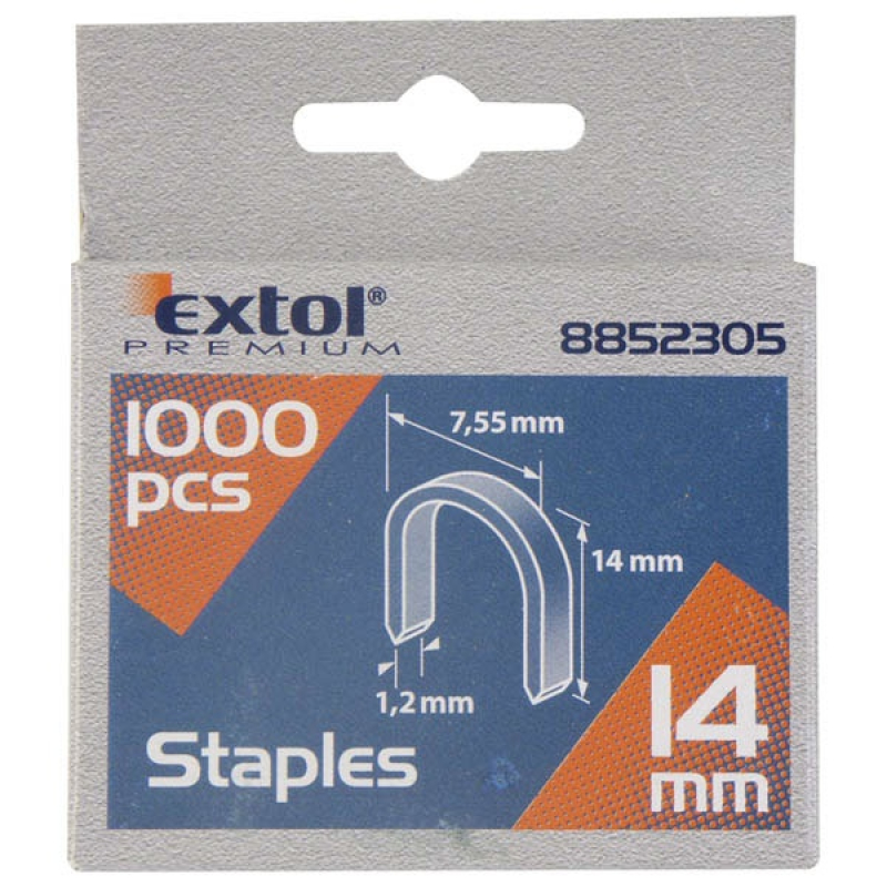 Extol U-szeg profi tűzőg-hez 7,55×0,52×1,2mm ; 14mm, 1000db