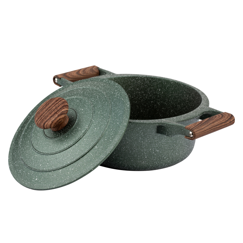 Nava Omega tapadásmentes öntött alumínium lábas fedővel, kőbevonattal, 20cm (10-255-030)