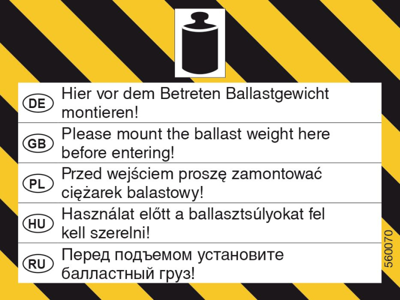 Krause Stabilo ballasztsúly figyelmeztető címke, 5db (200068)