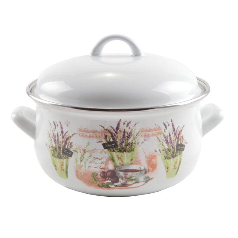 Perfect Home zománcozott lábas 18 cm+fedő Levendula (13467)