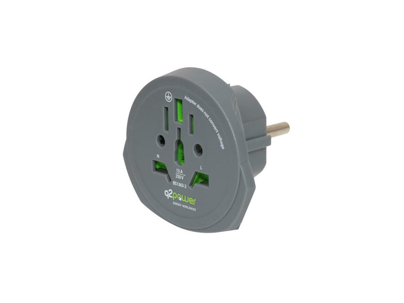 q2power utazóadapter, World to Europe (1.100100-TH)