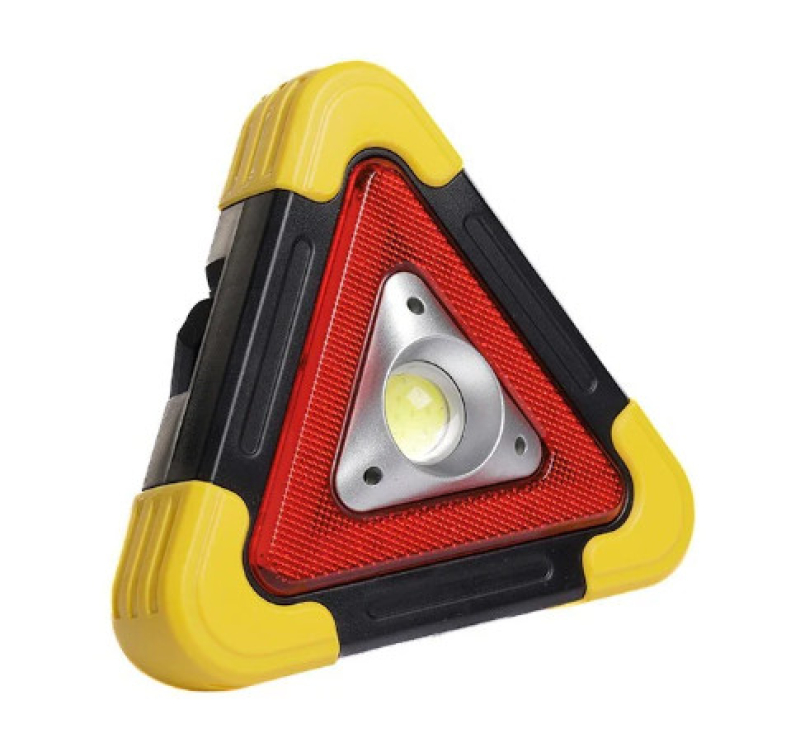 Napelemes LED elakadásjelző háromszög+multifunkciós munkalámpa+USB töltő (HB6609USB)