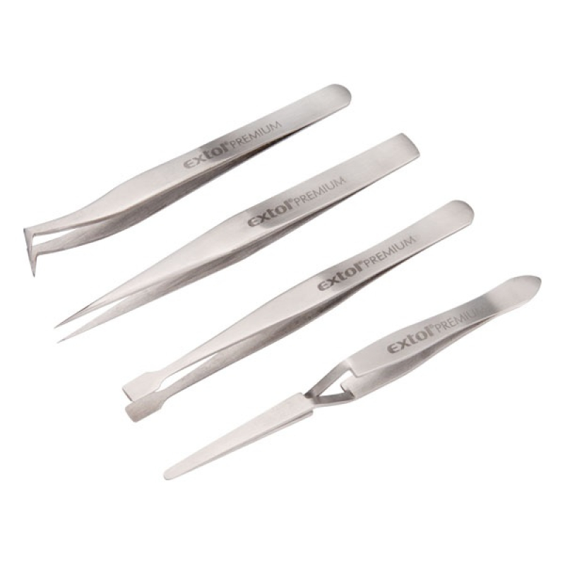 Extol Premium csipesz klt. 4 db, CrNiMn rozsdamentes és saválló acél 201, enyhén mágneses, keménység