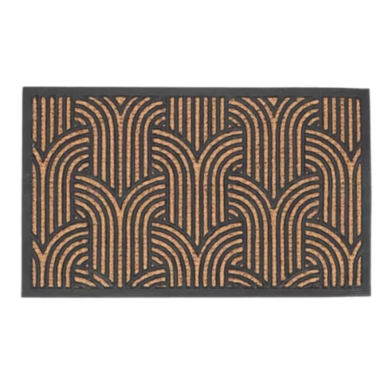 Kókuszrost és gumi lábtörlő art deco mintás, 75x45cm (701-230 - RB292)