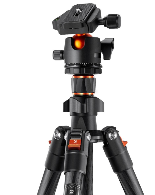 K&F Concept K254C2 karbon állvány, BH-36L gömbfej, 162cm magasság, 8kg teherbírás (KF-09-123)