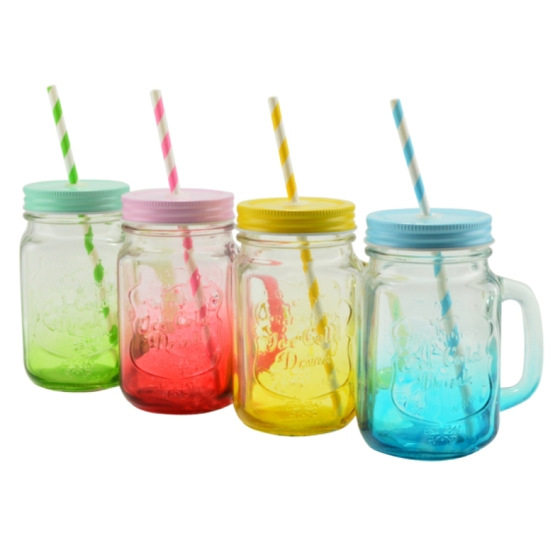 Perfect Home befőttesüveg bögre szívószállal (13102)