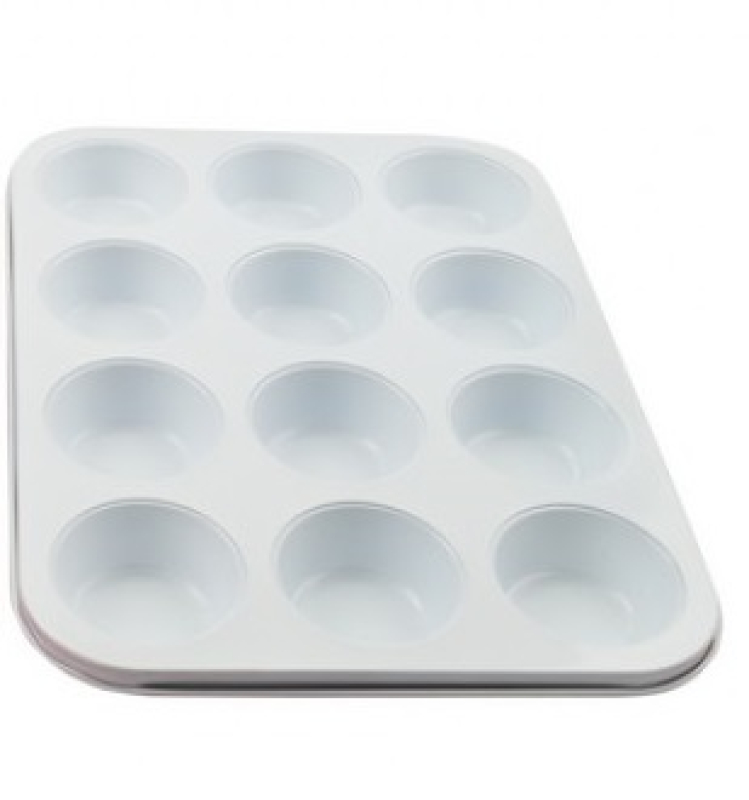 Muffinsütő kerámia bevonattal 12 db-os, vegyes színben (11837)