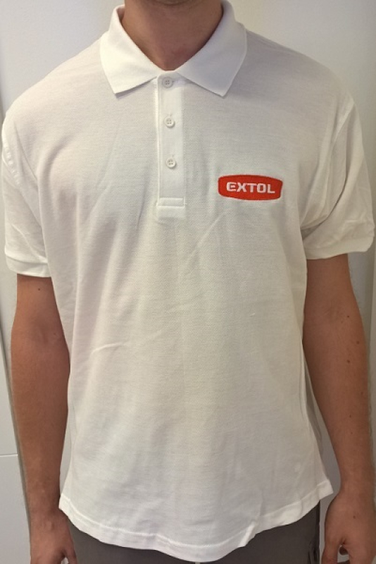 Extol galléros póló, fehér,  M méret (PROMO27M)