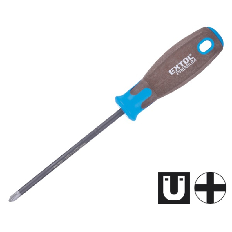 Extol Premium csavarhúzó, PH, CV., mágneses, SUPERGRIP markolat; PH3×150mm (8819273)