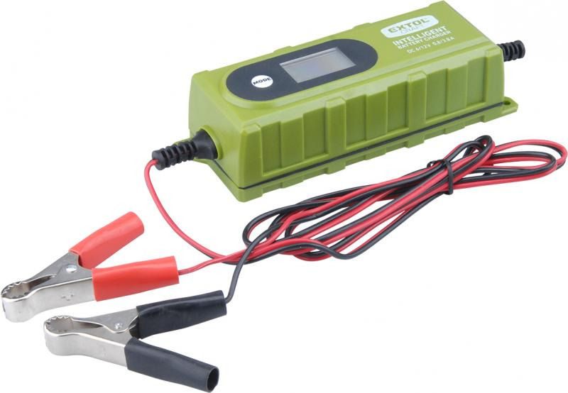Extol Craft autóakku töltő, mikroprocesszoros 0,8/3,8 Amp (417300)