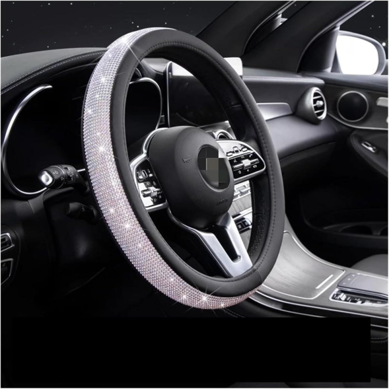 Kormányvédő fekete 38cm, strasszkristályokkal (00856)