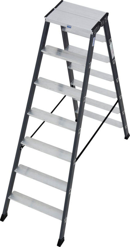 Krause Monto SePro D lépcsőfokos két oldalon járható létra, eloxált, 2x7 (125842)