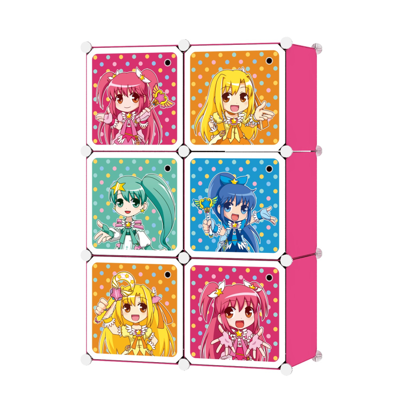 Variálható elemes bútorcsalád, 6 ajtós, pink (BLLV6D PINK)