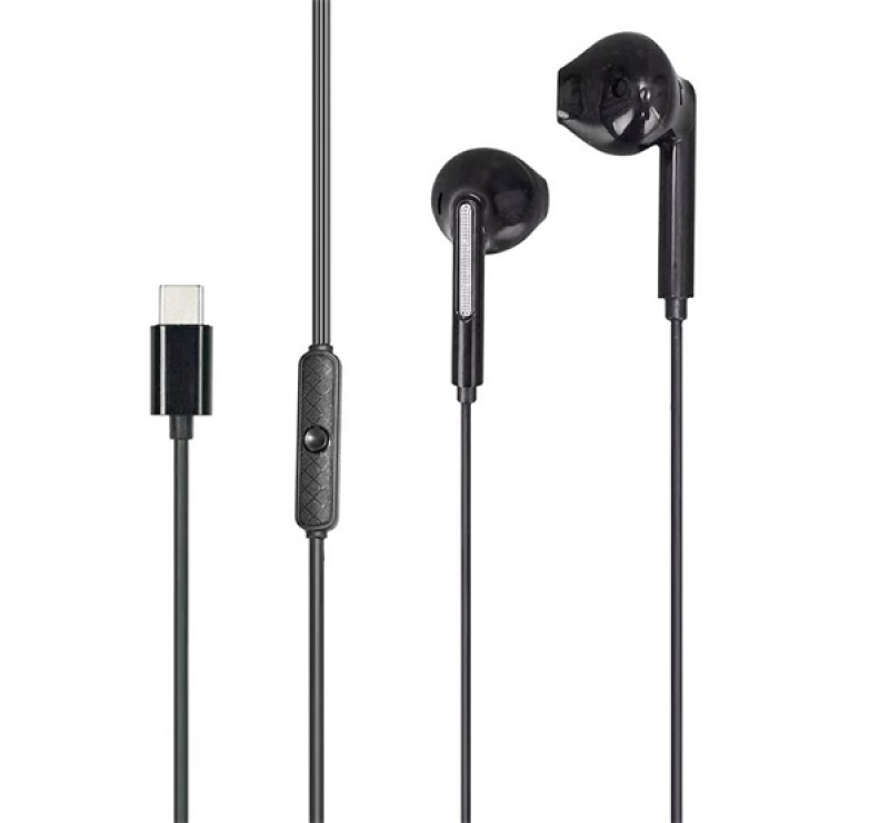 AWEI PC-7T fülhallgató SZTEREO (Type-C, mikrofon, felvevő gomb, hangerőszabályzó, DAC) FEKETEPC-7T