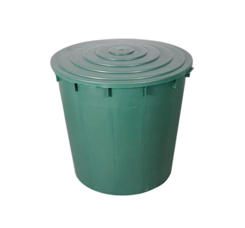 Kerek esővízgyűjtő tetővel és csappal 500 L, zöld (M150505V)