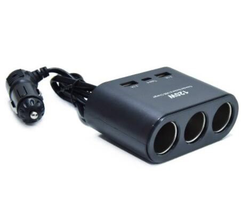 Szivargyújtó elosztó 3-as,120w, type c csatlakozó, 2 db usb csatlakozó 2.1A (18768)