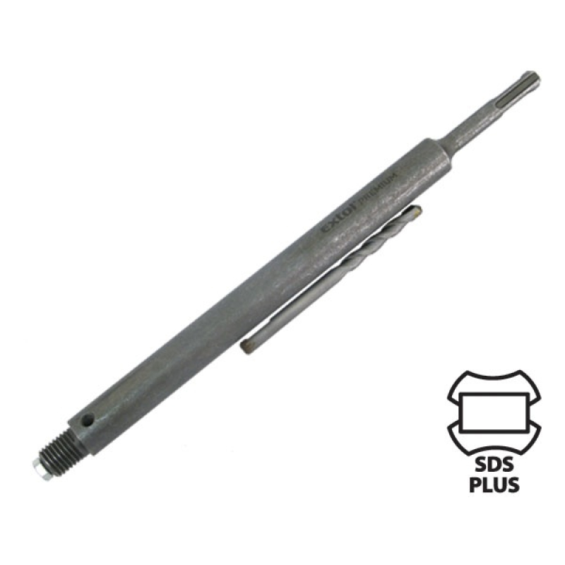 Extol Premium hosszabbító szár központfúróval M16, 300 mm hossz, SDS befogás, tégla kör