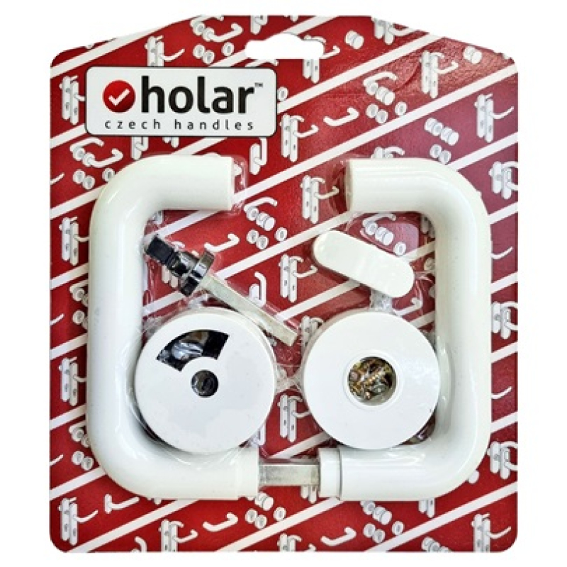 Ajtókilincs műanyag WC (fordítógombos) rozettás fehér (3666323)