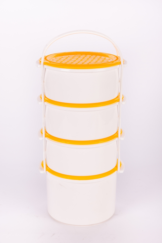 Műanyag Ételhordó 4 részes sárga (52L)