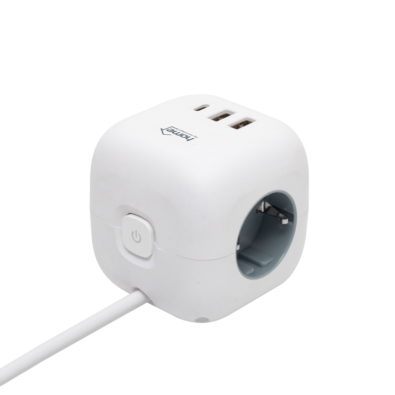 Home kocka elosztó, USB aljzattal (CUBE2)