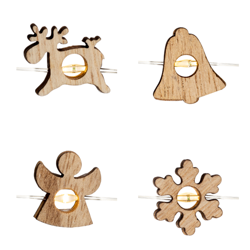 Home Mikro LED-es fényfüzér, 4 féle figura (ML 23/WW)