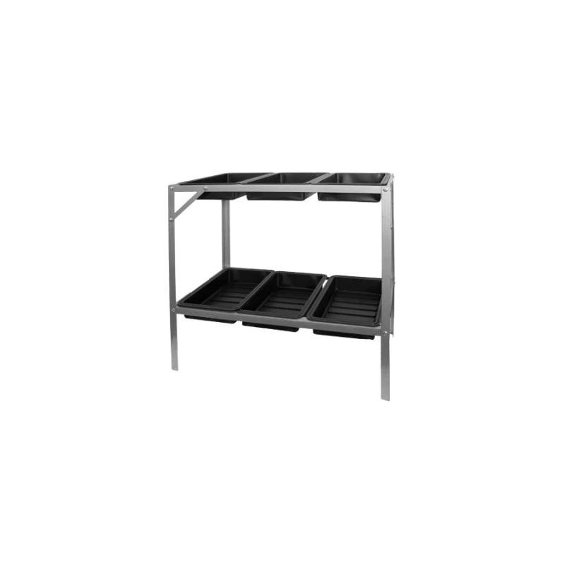 NATURE növényültető asztal fémből, 6 rekesszel, 77x77x40cm (6020501)