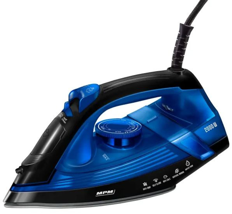 MPM gőzölős vasaló 2000W, kék-fekete (MZE-25)